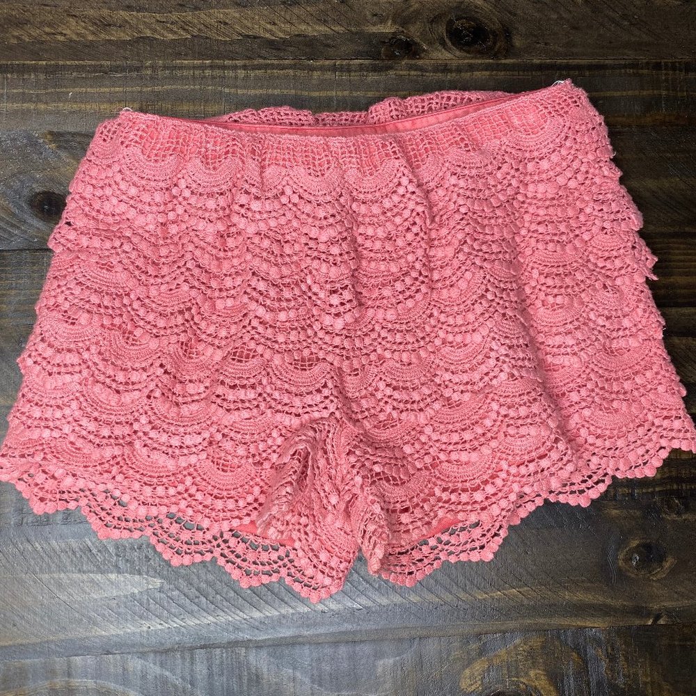 Pink Coral Lace Shorts